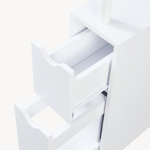 Scaffale da Bagno Fadeskimma Mobile Contenitore con Ripiani Cassetto e Scomparto Estraibile 113 x 19 x 45 cm - Bianco [en.casa] 