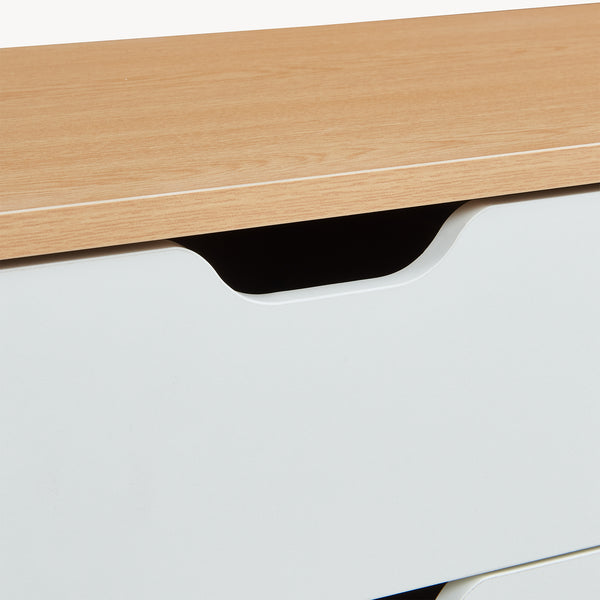 Meuble TV Bordkak 140 x 30 x 45 cm effet chêne blanc [en.casa] 