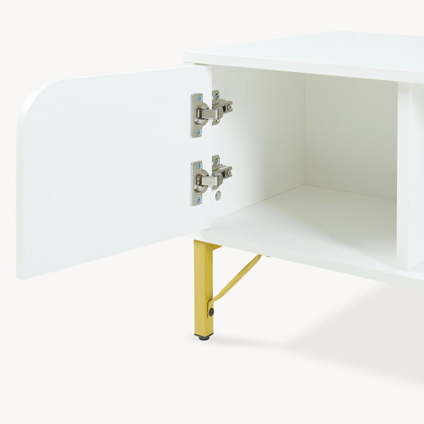 Table basse Reyri 80 x 45 x 42 cm blanc / doré