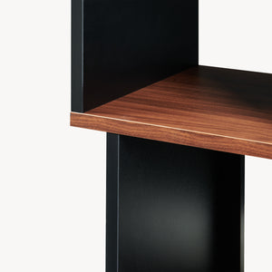 Table d'appoint Trond 50 x 33 x 29 cm noir / effet noyer [en.casa]