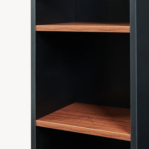 Scaffale da Terra Trond Libreria a 3 Scomparti Aperti 80 x 30 x 23 cm - Nero/Effetto Noce [en.casa]