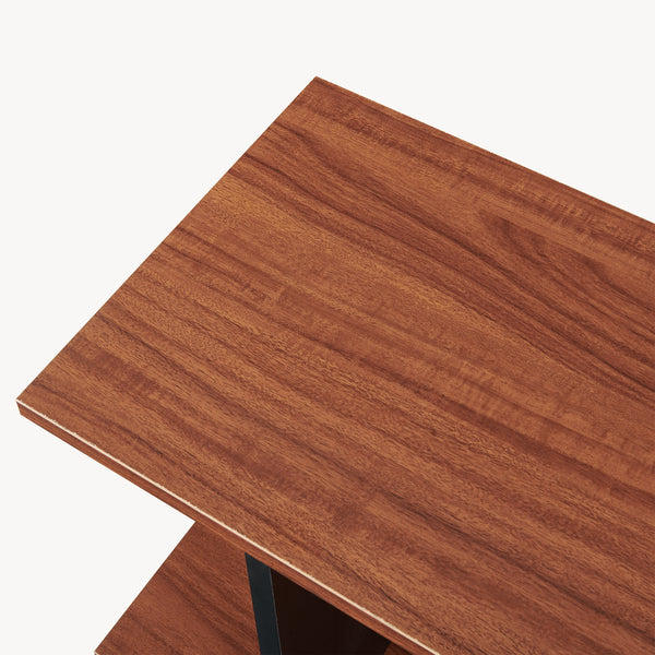 Table d’appoint Trond 80 x 29 x 60 cm noir effet noyer [en.casa]