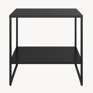 Tavolino laterale Salsnes 53x51x51 cm con ripiano Acciaio Nero [en.casa]