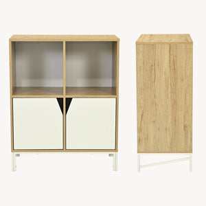 Buffet Kerrköndam 94 x 76 x 40 cm effet chêne blanc [en.casa]