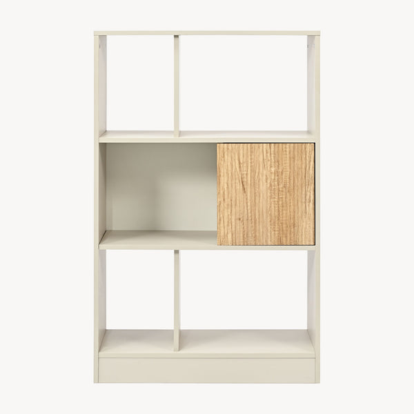 Libreria Karena 112x70x30 cm Bianco crema/effetto quercia [en.casa]