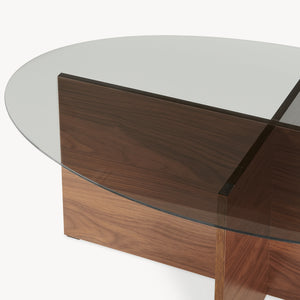 Table basse Viroya 100x60x36 cm aspect noyer/gris [en.casa]