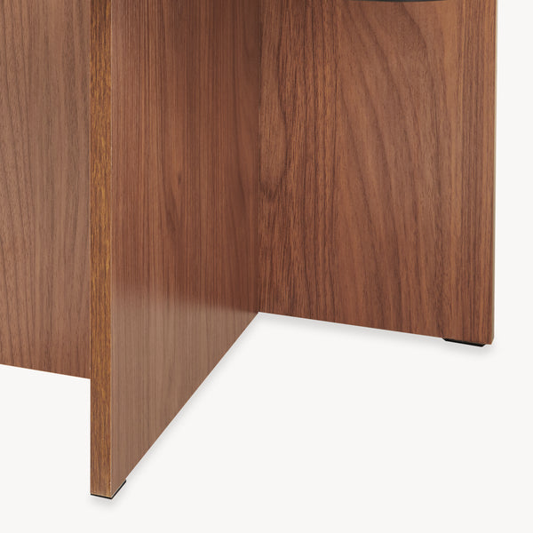Tavolino da Caffè Benexjö con Piano Quadrato in Vetro 70 x 70 x 36 cm - Effetto Noce/Grigio [en.casa]