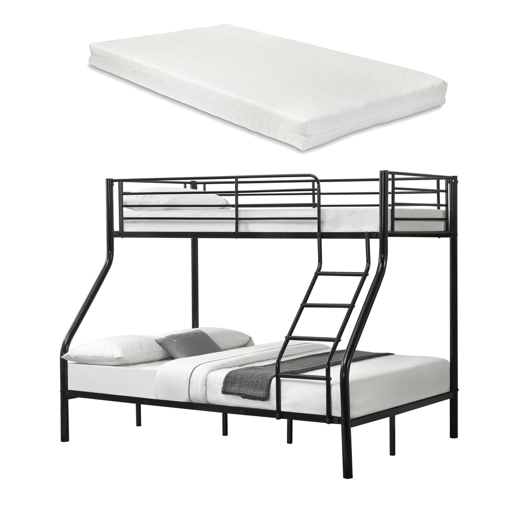 Lit superposé en métal Sortland 200x140/90 cm avec matelas [neu.haus] - premiumXL