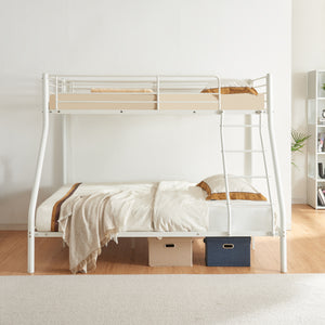 [neu.haus] Letto a castello metallo 2 Materassi a schiuma fredda Barriera anticaduta 200cm x 140/90cm Letto per bambini