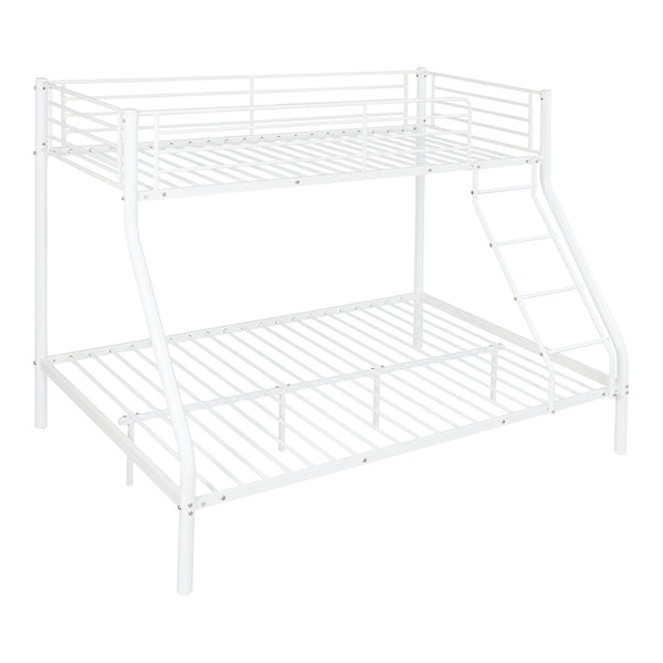 [neu.haus] Letto a castello metallo 2 Materassi a schiuma fredda Barriera anticaduta 200cm x 140/90cm Letto per bambini