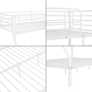 [neu.haus] Letto a castello metallo 2 Materassi a schiuma fredda Barriera anticaduta 200cm x 140/90cm Letto per bambini