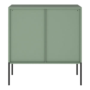 Credenza Eidsvoll in Acciaio con Anta Scorrevole 85 x 80 x 45 cm Verde [en.casa] 