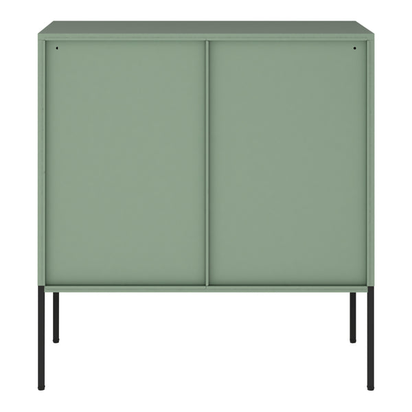Credenza Eidsvoll in Acciaio con Anta Scorrevole 85 x 80 x 45 cm Verde [en.casa] 