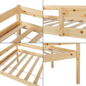 Lit gigogne pour enfant Sonkajärvi avec 2 tiroirs bois de pin 90 x 200 cm naturel [en.casa]