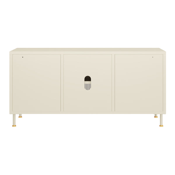 Meuble TV Lindau 120 x 40 x 59 cm blanc crème [en.casa]