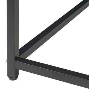 Lot de 3 tables basses gigognes Trollhättan noir effet marbre blanc [en.casa]
