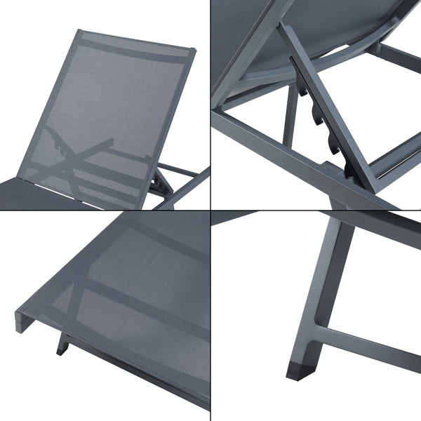 Set Baragiano di Tavolino e 2 Lettini Prendisole - Antracite/Grigio casa.pro