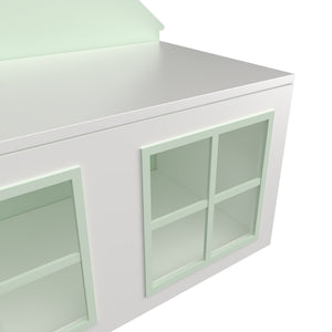 Coffre à jouets Vipsali 56 x 60 x 32,5 cm vert menthe blanc [en.casa] 