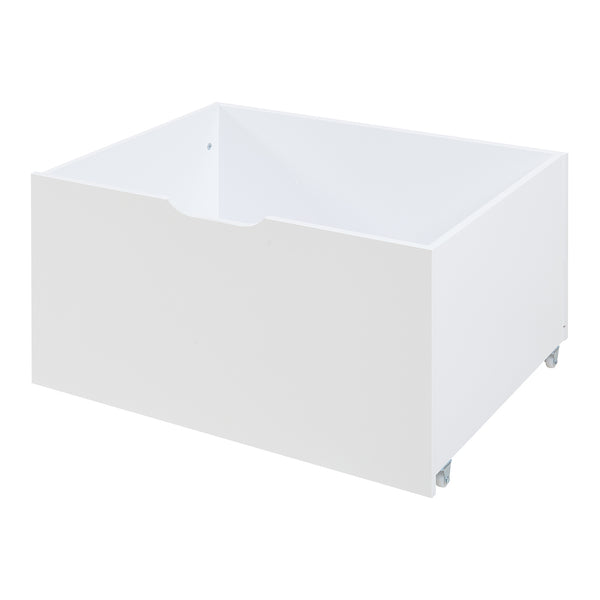 Lit cabane Surnadal bois de pin 90 x 200 cm blanc naturel beige [en.casa]