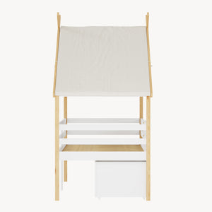 Letto Casetta per Bambini Surnadal 90x200 cm in Legno di Pino con Cassetti e Sbarre [en.casa] 