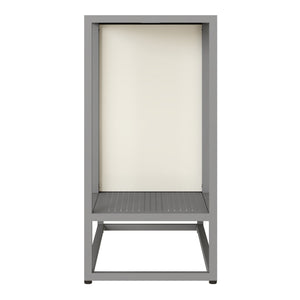 Credenza Burlöv in Acciaio Mobile Contenitore Basso 70x72x35 cm Grigio / Bianco [en.casa] 