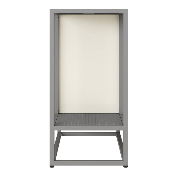 Credenza Burlöv in Acciaio Mobile Contenitore Basso 70x72x35 cm Grigio / Bianco [en.casa] 