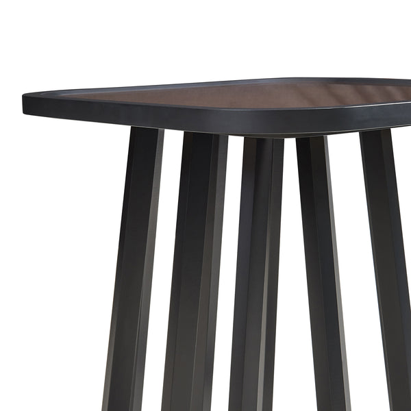 Tavolino Quadrato Burgess da Salotto 51x51x51 cm - Nero/Effeto Noce [en.casa]