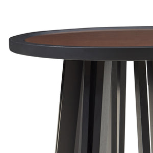 Tavolino Rotondo Burgess da Salotto 51xØ51 cm - Nero/Effeto Noce [en.casa]