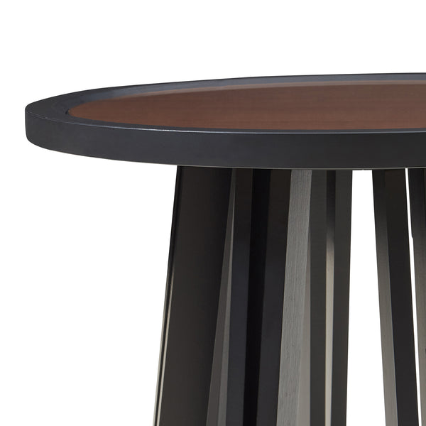 Tavolino Rotondo Burgess da Salotto 51xØ51 cm - Nero/Effeto Noce [en.casa]