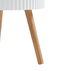 Table d'appoint Bongard avec compartiment de rangement 48 x 38 cm blanc [en.casa]