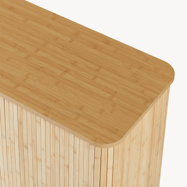 Mobile Contenitore Nordkapp con 2 Ante Scorrevoli in Bambù 100 x 40 x 80 cm - Color Naturale [en.casa]