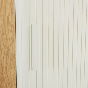 Hochschrank Ferrersp 160x42x35 cm Eicheoptik/Sandfarben [en.casa]