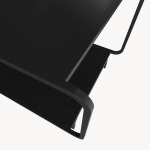 Tavolino da Salotto Færder in Acciaio con Doppio Ripiano 115x50x45 cm Nero opaco [en.casa]