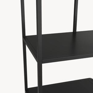 Libreria in Acciaio Færder con Scomparti Aperti 145 x 76 x 33 cm - Nero Opaco [en.casa]