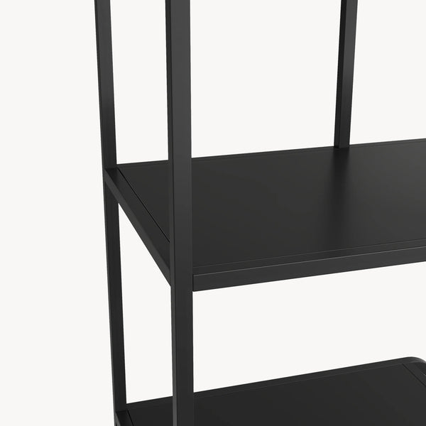Libreria in Acciaio Færder con Scomparti Aperti 145 x 76 x 33 cm - Nero Opaco [en.casa]