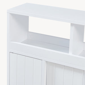 Armadietto Stretto Fadeskimma Mobile Contenitore con Rotelle e 3 Ante 72x70x20 cm Bianco [en.casa] 