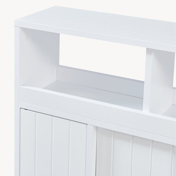 Armadietto Stretto Fadeskimma Mobile Contenitore con Rotelle e 3 Ante 72x70x20 cm Bianco [en.casa] 