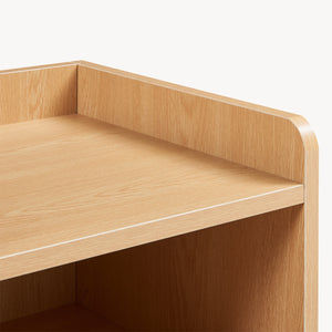 Comodino Bordkak con Cassetto e Scomparto Aperto 45 x 36 x 34 cm - Effetto Rovere / Bianco [en.casa]