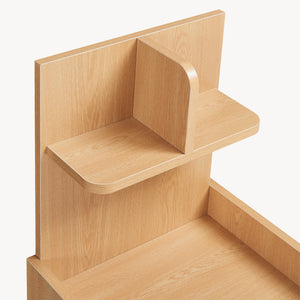 Table de nuit Bordkak avec une étagère 75 x 35 x 30 cm effet chêne / blanc [en.casa]