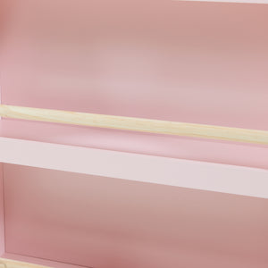 Libreria Virer per Bambini Scaffale Montessori per Cameretta a 3 Scomparti 78 x 60 x 18 cm - Rosa [en.casa]