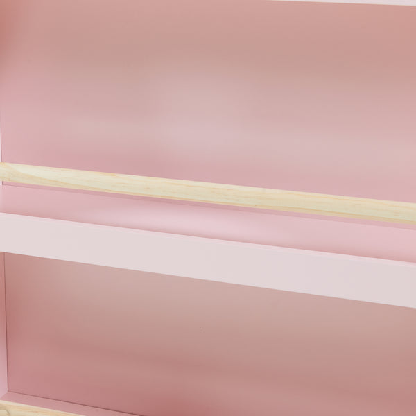 Libreria Virer per Bambini Scaffale Montessori per Cameretta a 3 Scomparti 78 x 60 x 18 cm - Rosa [en.casa]