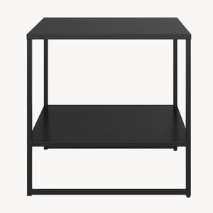 Tavolino laterale Salsnes 53x51x51 cm con ripiano Acciaio Nero [en.casa]