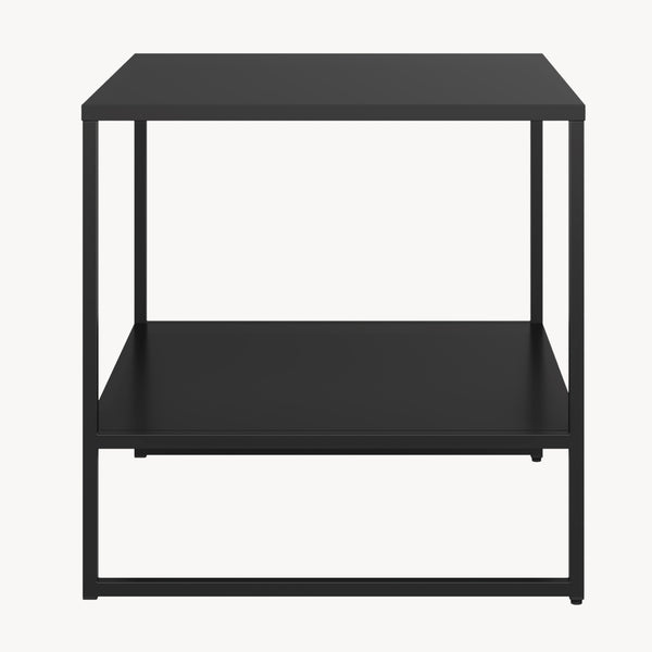 Tavolino laterale Salsnes 53x51x51 cm con ripiano Acciaio Nero [en.casa]