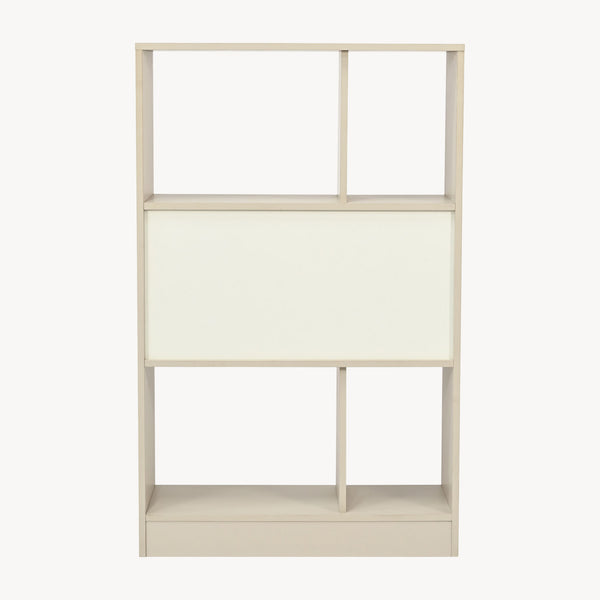 Libreria Karena 112x70x30 cm Bianco crema/effetto quercia [en.casa]