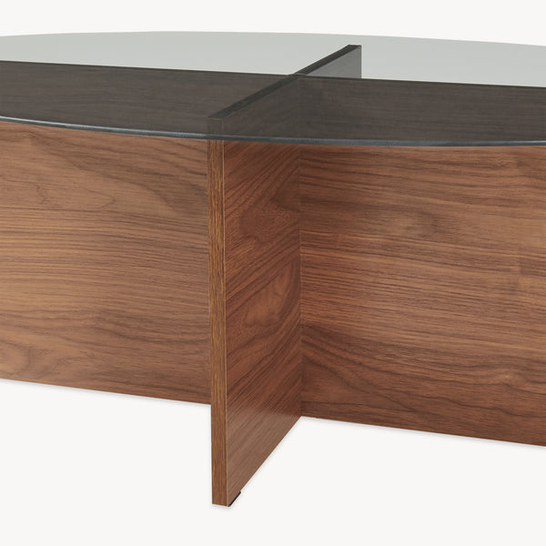Table basse Viroya 100x60x36 cm aspect noyer/gris [en.casa]