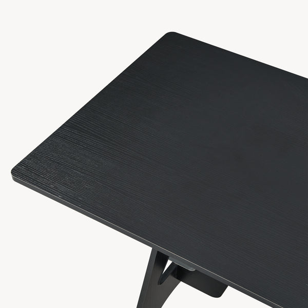 Bureau Bostenenna 120 x 60 x 75 cm noir effet bois veiné [en.casa]