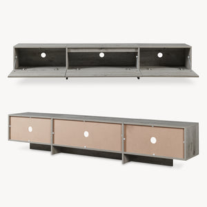 Meuble TV Kapipimso 194 x 31 x 37 cm effet chêne gris [en.casa]
