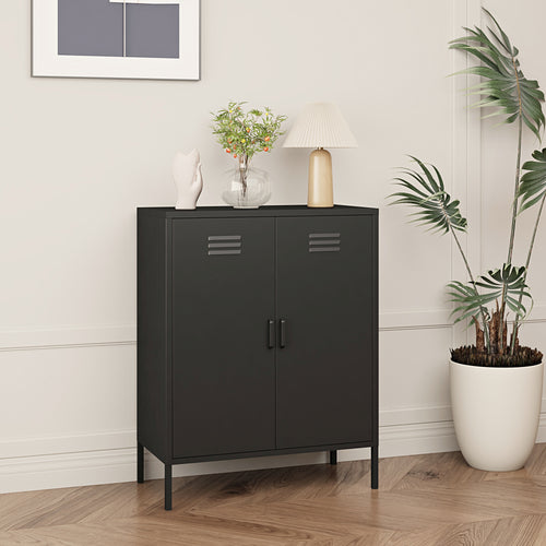Armoire métallique Pyhäranta acier 102 x 80 x 40 cm [en.casa]