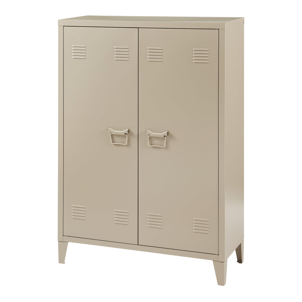 Armadietto da Ufficio Oripää in Acciaio 110 x 75 x 33 cm color Cammello [en.casa] 