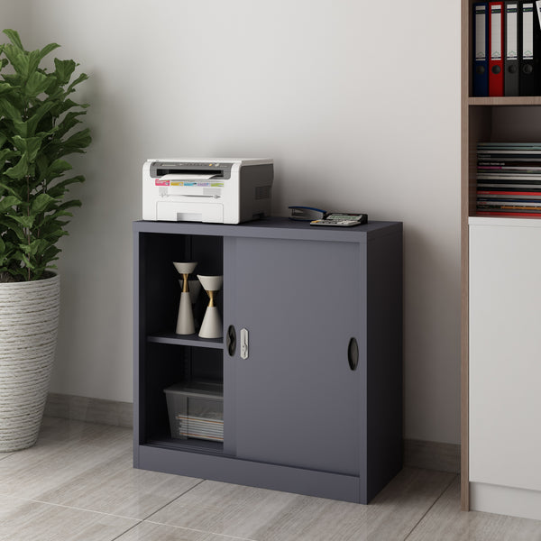 Armadietto da Ufficio Rieti 90x40x90 cm Ante Scorrevoli - Vari Colori [en.casa]